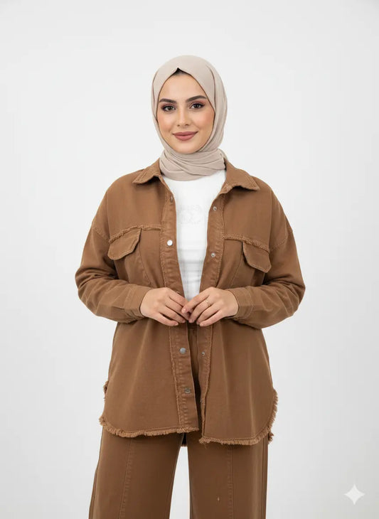 Overshirt & Matching Pants Two-Piece Set