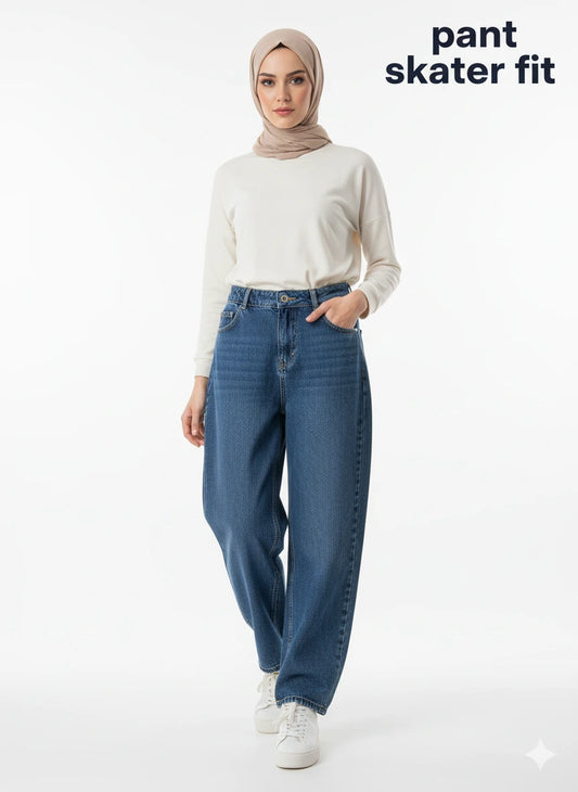 Skater Fit Denim Pant