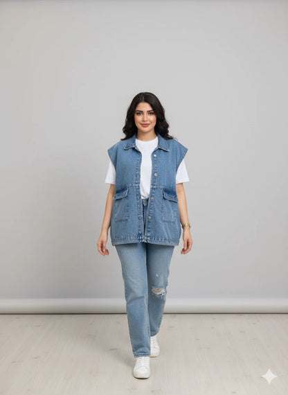 Denim Sleeveless Vest